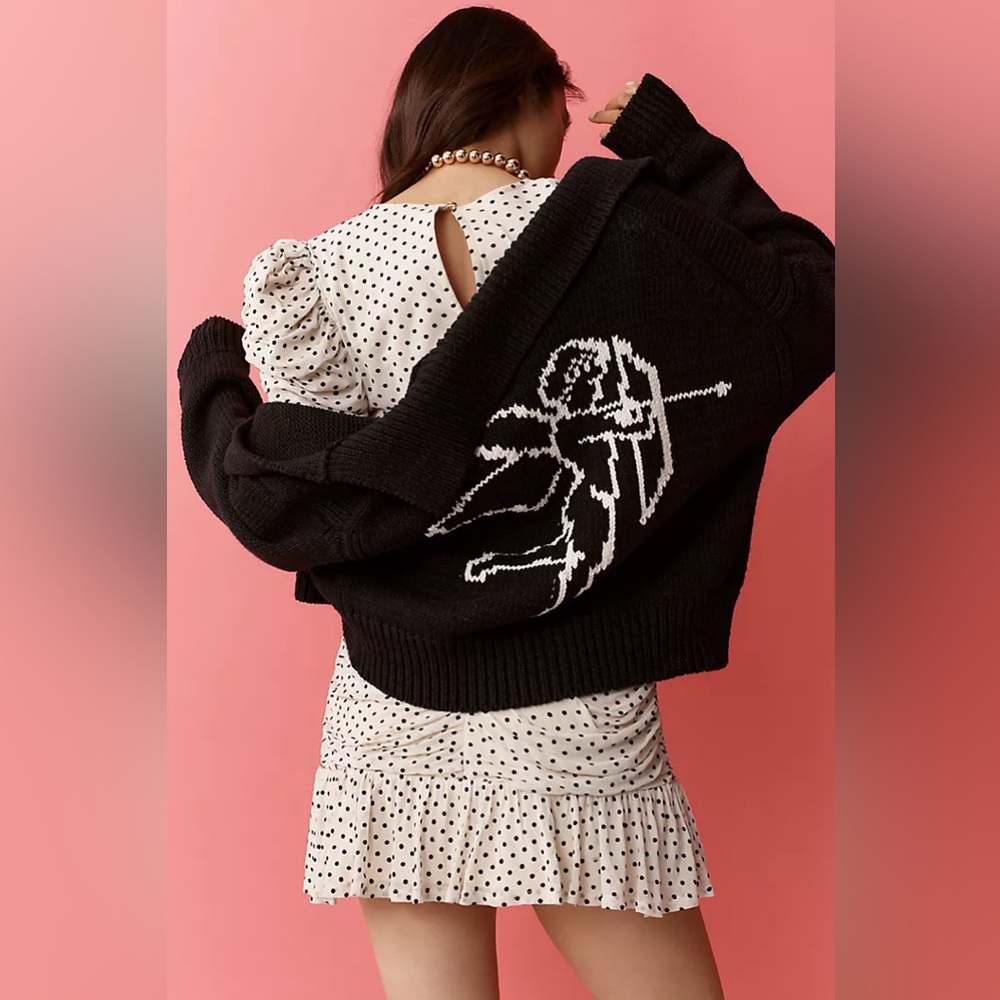 Anthropologie Maeve Collared V-Neck Cupid Cardigan Sweater (Size S) - NWT